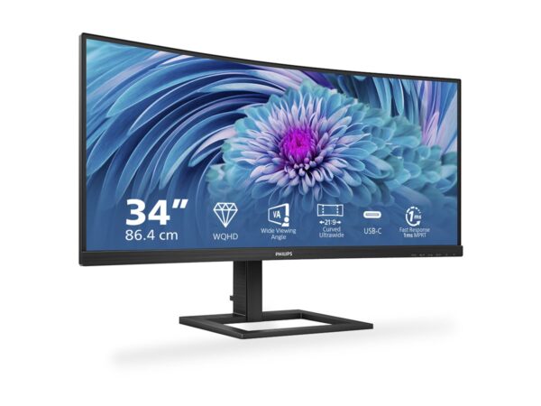 Philips | UltraWide LCD Monitor | 346E2CUAE | 34  " | VA | WQHD | 21:9 | 100 Hz | 4 ms | 3440 x 1440 | 300 cd/m² | HDMI ports quantity 1 | Black | Warranty 36 month(s) - Image 15