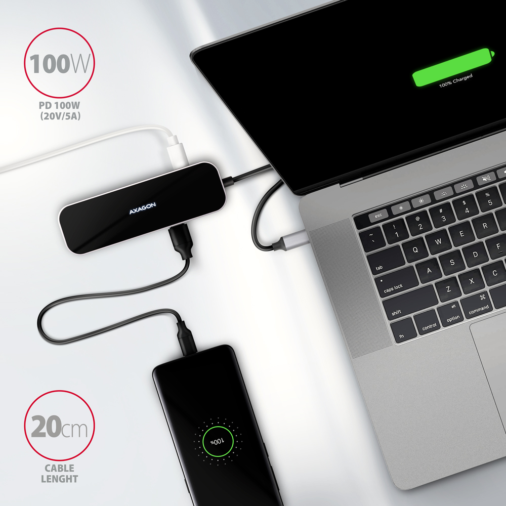 AXAGON SuperSpeed USB-C Combo 6in1 Hub | HMC-6H4A - Image 4