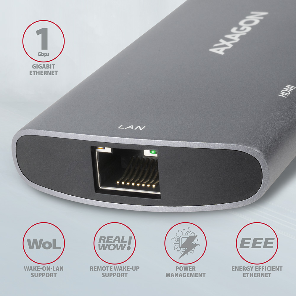 AXAGON SuperSpeed USB-C Combo 6in1 Hub | HMC-6M2 - Image 7
