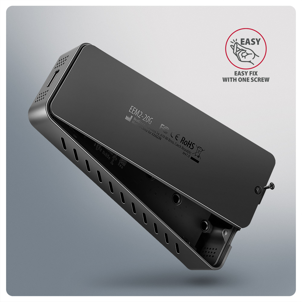 AXAGON USB-C 20Gbps - M.2 NVMe SSD ARMORED Box | EEM2-20G - Image 3