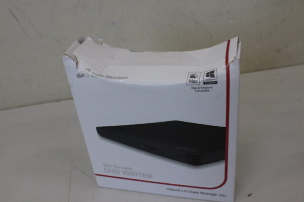 H.L Data Storage Ultra Slim Portable DVD-Writer | GP57EB40 | Interface USB 2.0 | DVD±R/RW | CD read speed 24 x | CD write speed 24 x | Black | DAMAGED PACKAGING | Desktop/Notebook - Image 2