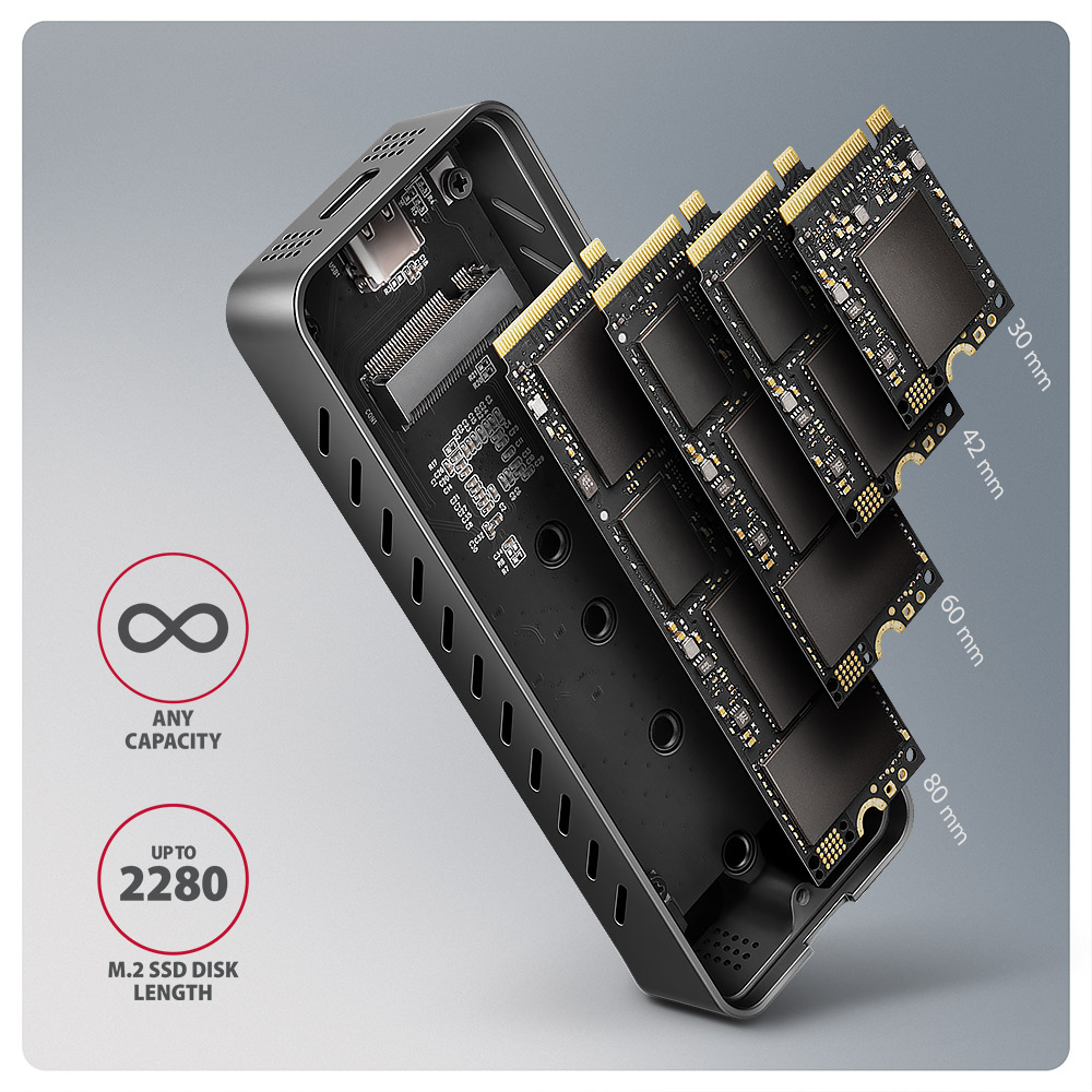AXAGON USB-C 20Gbps - M.2 NVMe SSD ARMORED Box | EEM2-20G - Image 9