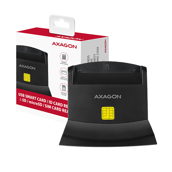 AXAGON Universal desktop USB contact Smart/ID and SD/microSD/SIM card reader | CRE-SM2 - Image 7