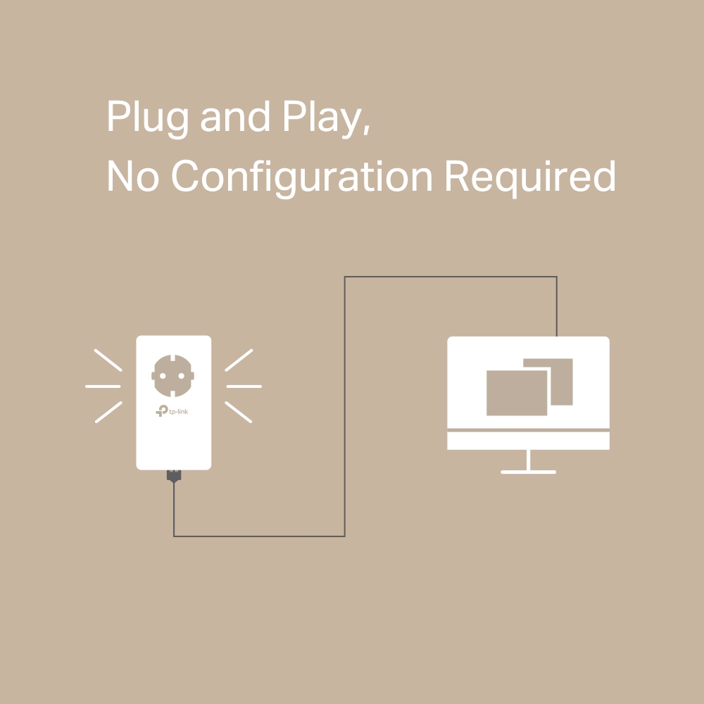 TP-LINK | AV1000 Gigabit Passthrough Powerline Adapter | TL-PA7017P | 1000 Mbit/s | Ethernet LAN (RJ-45) ports 1 | No Wi-Fi | Extra socket - Image 4