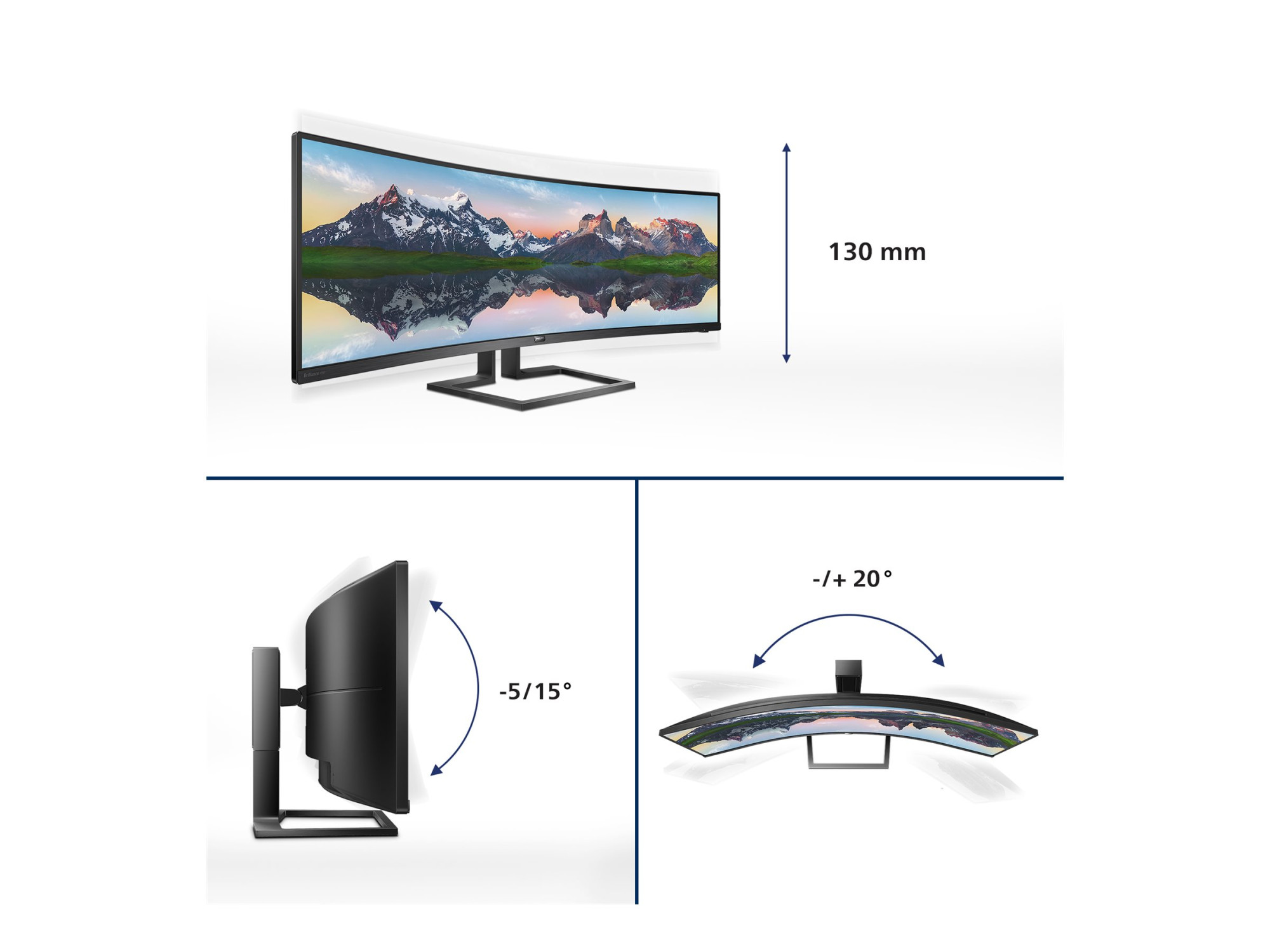 Philips | Curved LCD Display | 498P9/00 | 48.8 " | VA | Dual QHD | 32:9 | 70 Hz | 5 ms | 5120 x 1440 pixels | 450 cd/m² | Headphone out | HDMI ports quantity 2 | Black - Image 12