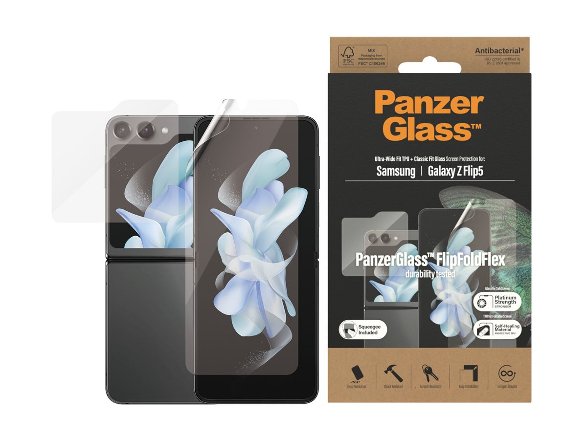 PanzerGlass | Screen protector | Samsung | Z flip5 CF AB | Thermoplastic polyurethane (TPU); Tempered glass; Polyethylene terephthalate (PET) | Transparent - Image 2