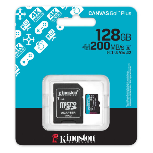 Kingston | Canvas Go! Plus | 128 GB | microSD | Flash memory class Class 10, UHS-I, U3, V30, A2 - Image 4