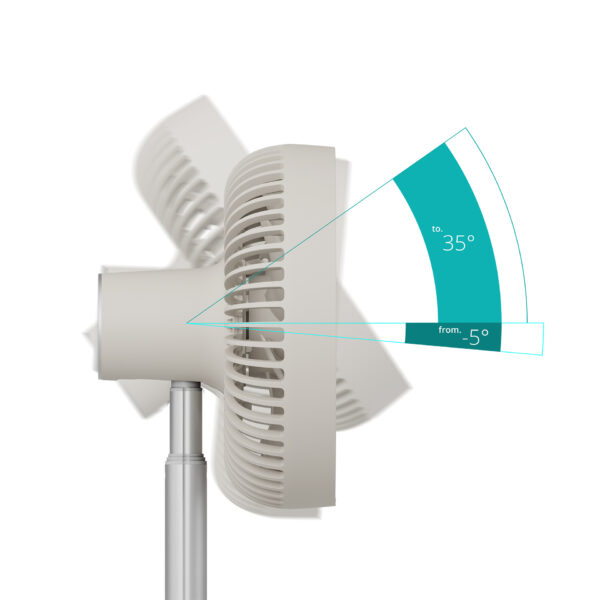 Duux Fan | Rize Flex | Stand Fan | Greige | Diameter 21 cm | Number of speeds 4 | Oscillation | 10 W - Image 9