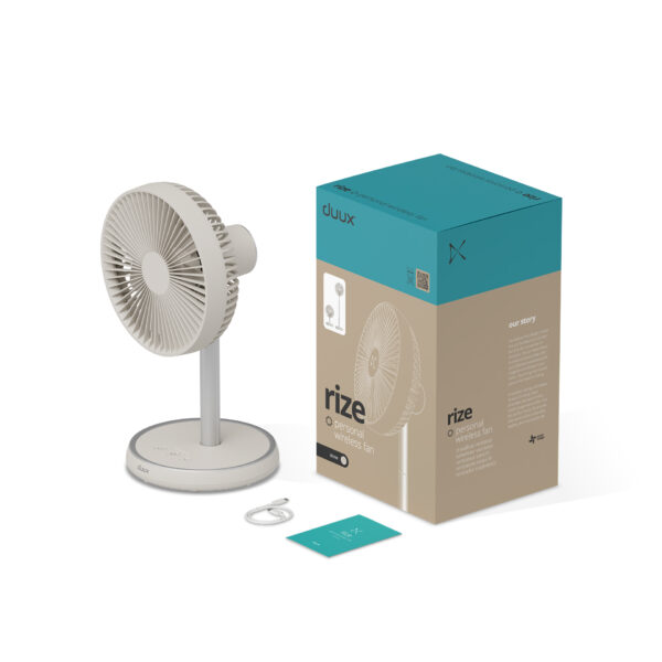 Duux Fan | Rize Flex | Stand Fan | Greige | Diameter 21 cm | Number of speeds 4 | Oscillation | 10 W - Image 11