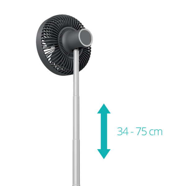 Duux Fan | Rize Flex | Stand Fan | Grey | Diameter 21 cm | Number of speeds 4 | Oscillation | 10 W - Image 7