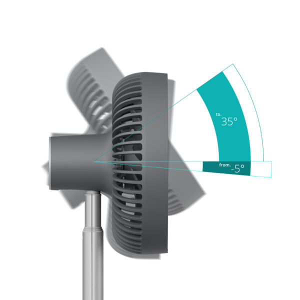 Duux Fan | Rize Flex | Stand Fan | Grey | Diameter 21 cm | Number of speeds 4 | Oscillation | 10 W - Image 9