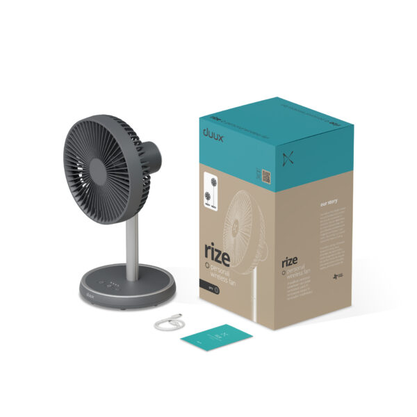 Duux Fan | Rize Flex | Stand Fan | Grey | Diameter 21 cm | Number of speeds 4 | Oscillation | 10 W - Image 11