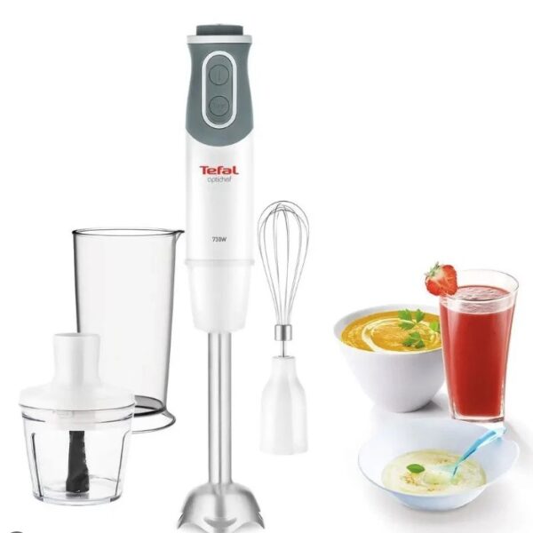 TEFAL | Blender | Optichef 3-in-1 HB643138 | Hand Blender | 800 W | Number of speeds 20 | Turbo mode | Chopper | White/Grey - Image 2