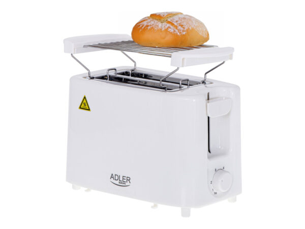 Adler | Toaster | AD 3223 | Power 750 W | Number of slots 2 | Housing material Plastic | White - Image 2
