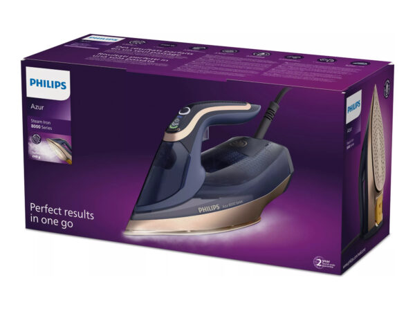 Philips | DST8050/20 Azur | Steam Iron | 3000 W | Water tank capacity 350 ml | Continuous steam 85 g/min | Blue - Image 9