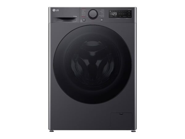 LG | Washing machine with dryer | F4DR510S2M | Energy efficiency class A | Front loading | Washing capacity 10 kg | 1400 RPM | Depth 56.5 cm | Width 60 cm | Display | LED | Drying system | Drying capacity 6 kg | Steam function | Direct drive | Middle Black - Image 2