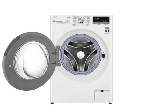 LG Washing machine with dryer | F2DV5S8S2E | Energy efficiency class C/E | Front loading | Washing capacity 8.5 kg | 1200 RPM | Depth 48 cm | Width 60 cm | Display | LED | Drying system | Drying capacity 5 kg | Steam function | Direct drive | Wi-Fi | White - Image 3