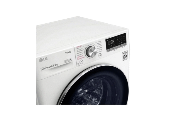 LG Washing machine with dryer | F2DV5S8S2E | Energy efficiency class C/E | Front loading | Washing capacity 8.5 kg | 1200 RPM | Depth 48 cm | Width 60 cm | Display | LED | Drying system | Drying capacity 5 kg | Steam function | Direct drive | Wi-Fi | White - Image 4