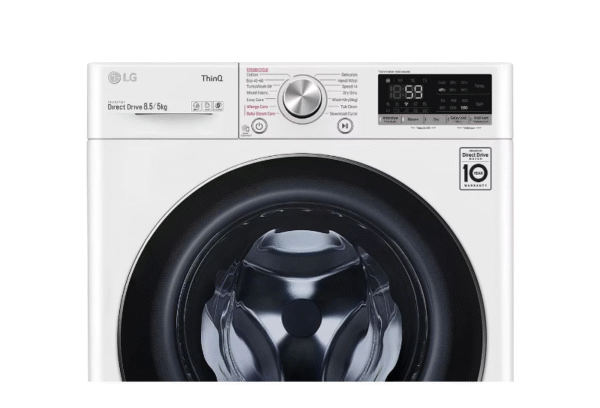 LG Washing machine with dryer | F2DV5S8S2E | Energy efficiency class C/E | Front loading | Washing capacity 8.5 kg | 1200 RPM | Depth 48 cm | Width 60 cm | Display | LED | Drying system | Drying capacity 5 kg | Steam function | Direct drive | Wi-Fi | White - Image 5