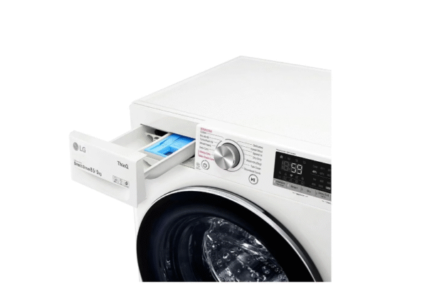 LG Washing machine with dryer | F2DV5S8S2E | Energy efficiency class C/E | Front loading | Washing capacity 8.5 kg | 1200 RPM | Depth 48 cm | Width 60 cm | Display | LED | Drying system | Drying capacity 5 kg | Steam function | Direct drive | Wi-Fi | White - Image 6