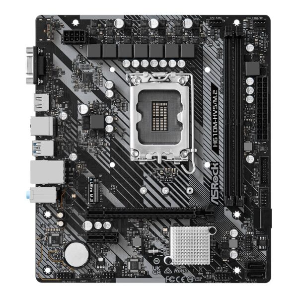 ASRock | H610M-HVS/M.2 R2.0 | Processor family Intel | Processor socket LGA1700 | DDR4 DIMM | Memory slots 2 | Supported hard disk drive interfaces SATA, M.2 | Number of SATA connectors 4 | Chipset H610 | Micro ATX