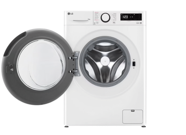 LG Washing Machine | F4WR510SBW | Energy efficiency class A-10% | Front loading | Washing capacity 10 kg | 1400 RPM | Depth 57 cm | Width 60 cm | Display | LED | Steam function | Direct drive | White - Image 3