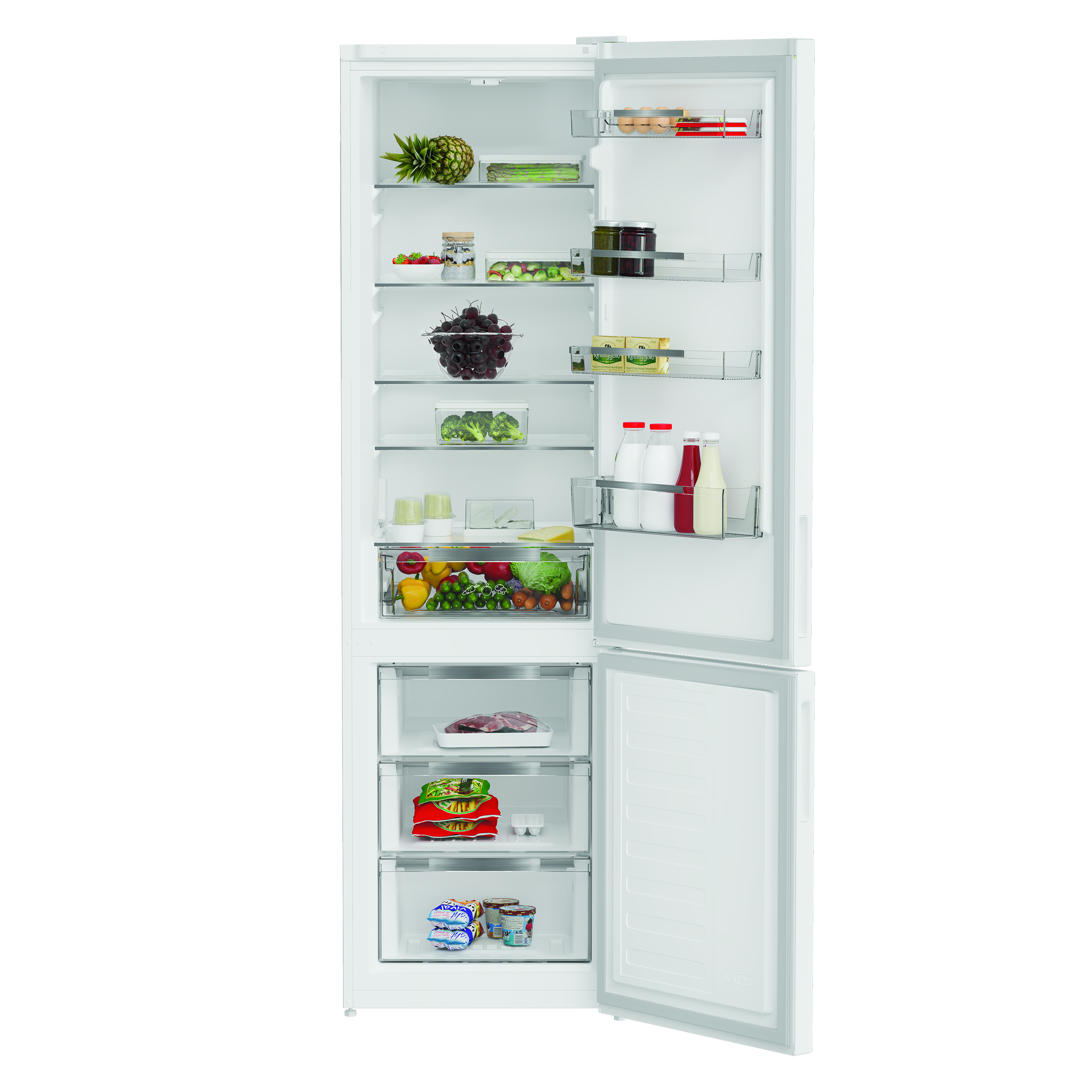 INDESIT Refrigerator | INKS 1401 W4E | Energy efficiency class E | Free standing | Combi | Height 202.5 cm | Fridge net capacity 266 L | Freezer net capacity 120 L | 38 dB | White - Image 4
