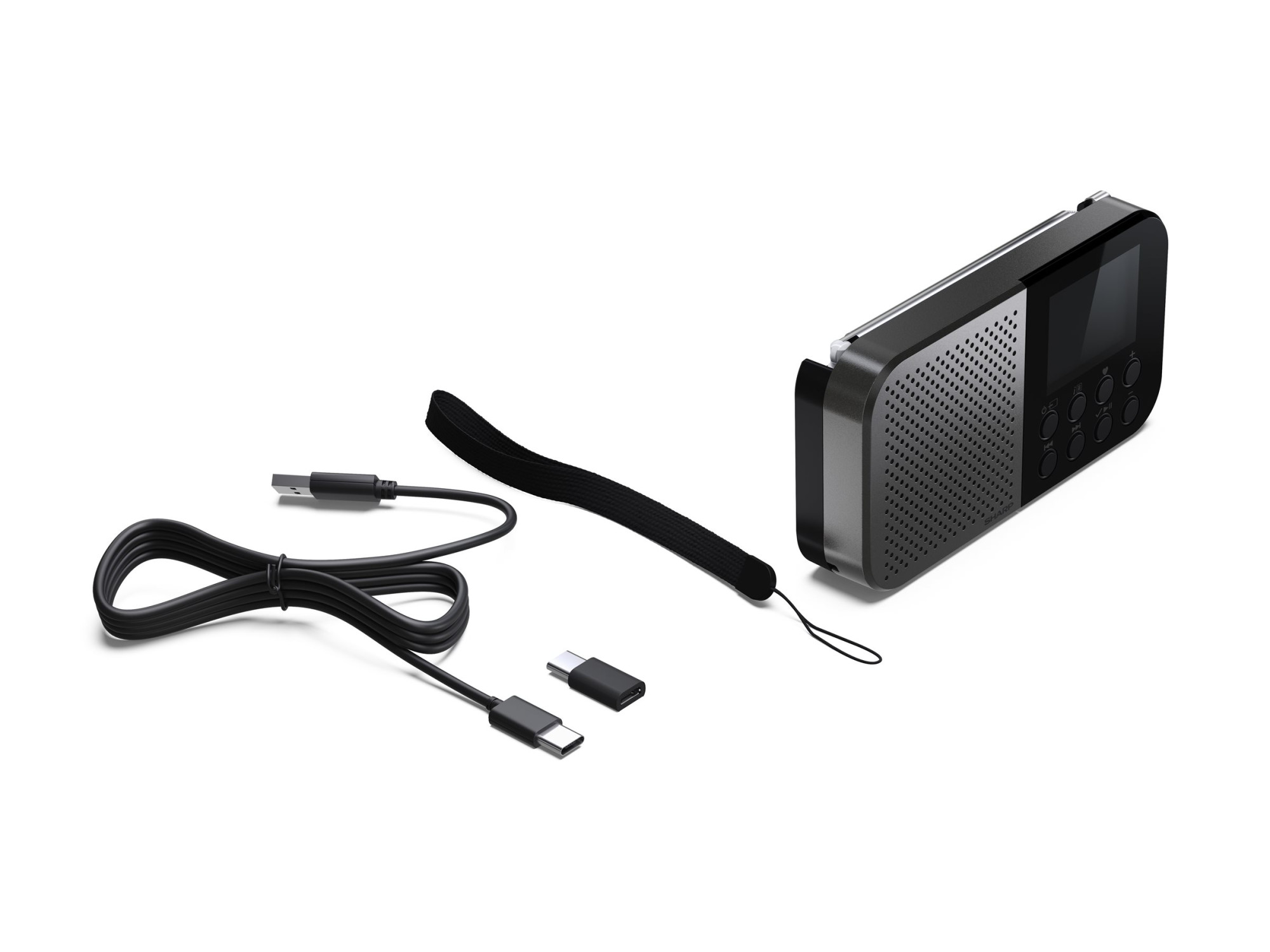 Sharp OSAKA Pocket/Handheld Portable Digital Radio | DR-P520(GY) | Bluetooth - Image 5