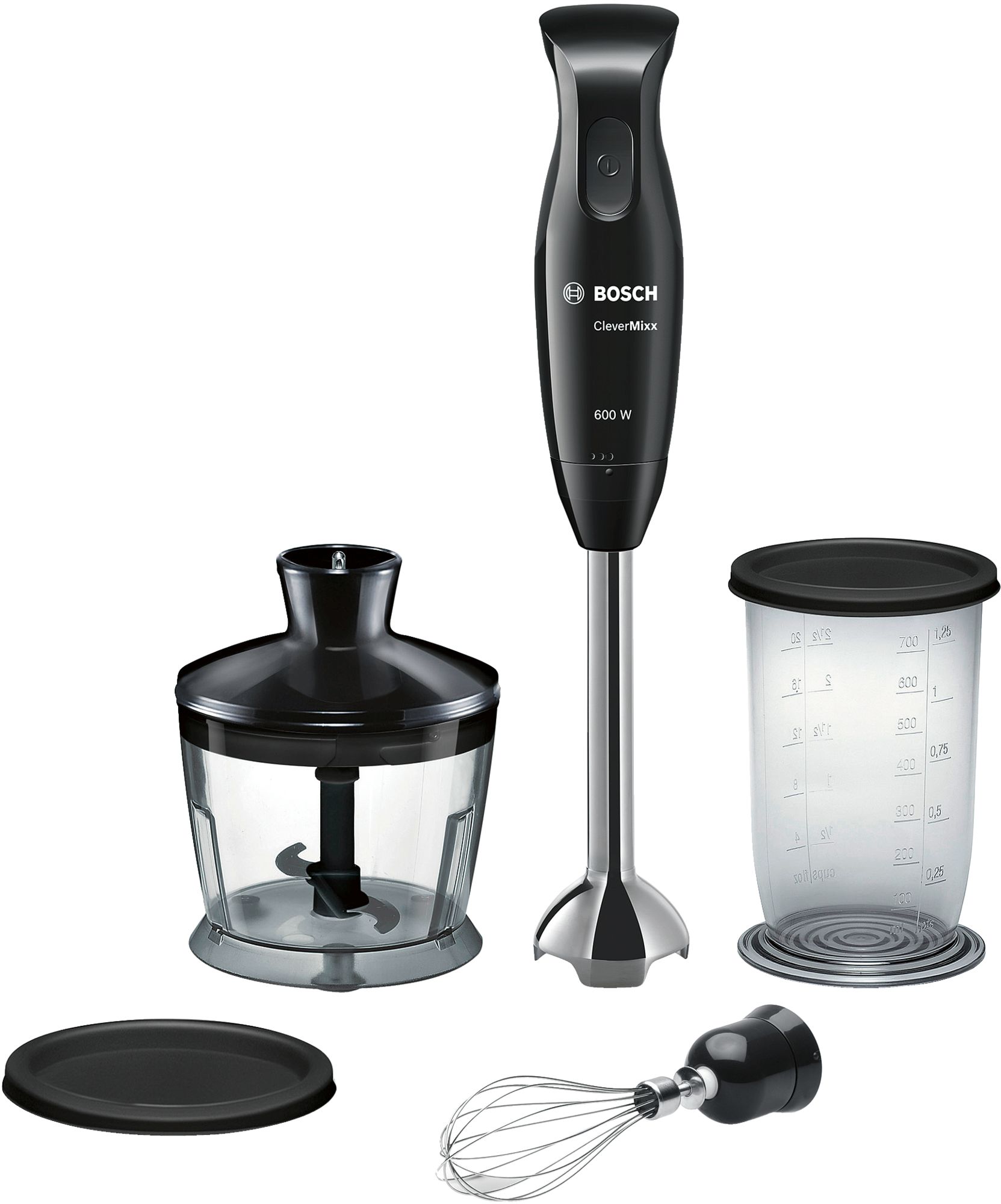 Bosch | Blender | CleverMixx MSM2650B | Hand Blender | 600 W | Jar material Plastic | Chopper | Mini chopper | Black