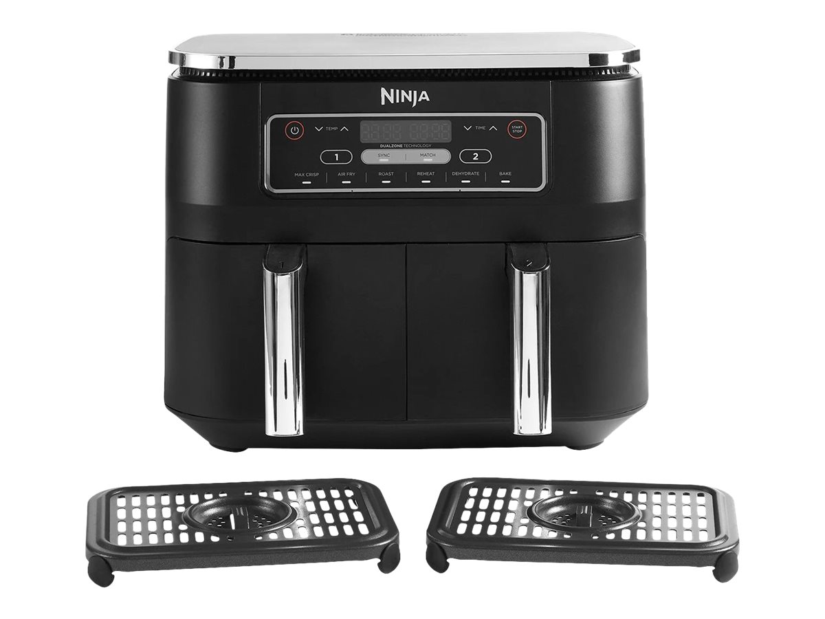 NINJA | Air Fryer | AF300 | Power 1 frying compartment: 1200 W; 2 frying compartments: 2400 W W | Capacity 7.6 L | Black - Image 2