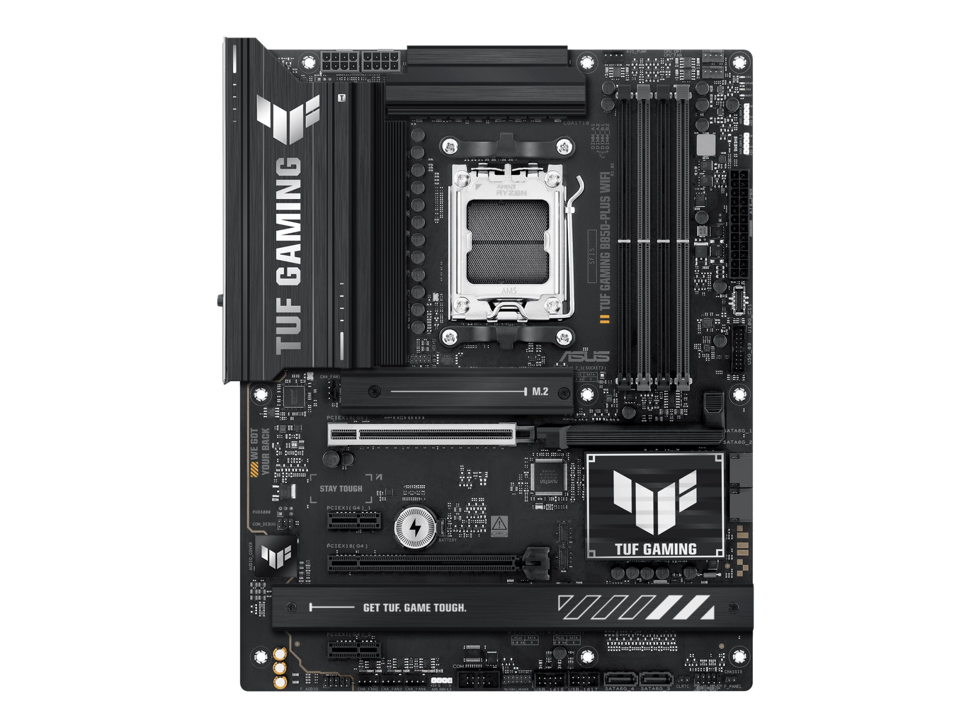 Asus TUF GAMING B850-PLUS WIFI | Processor family AMD | Processor socket AM5 | DDR5 DIMM | Number of SATA connectors 4 - Image 2