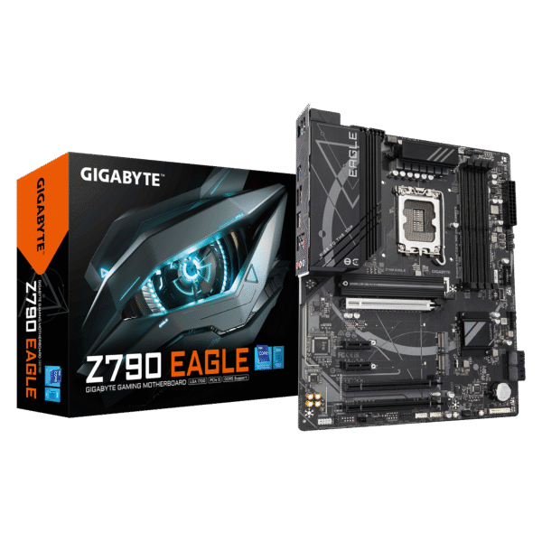 Gigabyte Z790 EAGLE | Processor family Intel | Processor socket LGA1700 | DDR5 DIMM | Supported hard disk drive interfaces M.2, SATA | Number of SATA connectors 4
