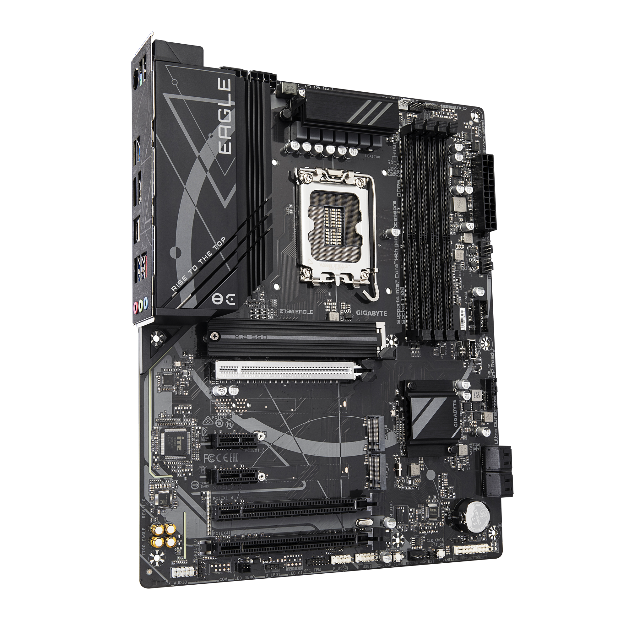 Gigabyte Z790 EAGLE | Processor family Intel | Processor socket LGA1700 | DDR5 DIMM | Supported hard disk drive interfaces M.2, SATA | Number of SATA connectors 4 - Image 3