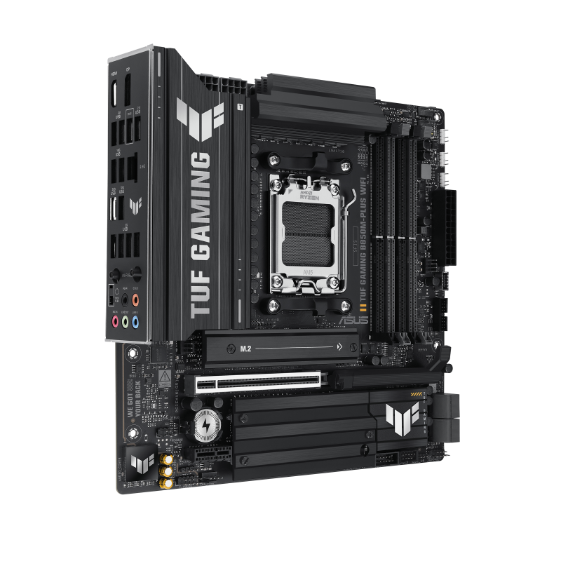 Asus TUF GAMING B850M-PLUS WIFI | Processor family AMD | Processor socket AM5 | DDR5 | Supported hard disk drive interfaces M.2, SATA | Number of SATA connectors 4 - Image 3