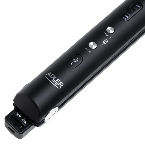 Adler Cordless Hair Straightener | AD 2327 | Ceramic heating system | Display LED | Temperature (min) 160 °C | Temperature (max) 220 °C | Black - Image 6