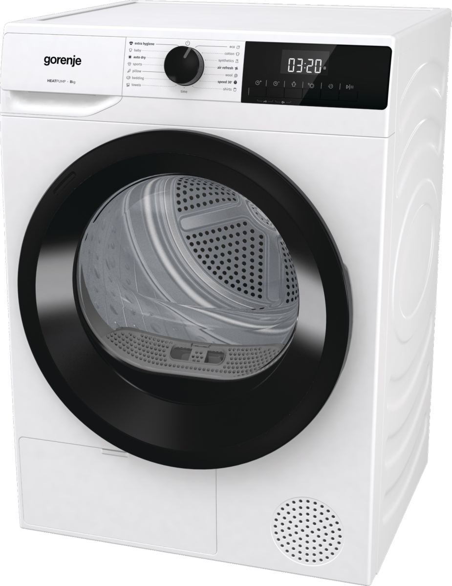 Gorenje Dryer Machine | DHNE82 | Energy efficiency class Class D | Front loading | 8 kg | LED | Depth 55 cm | White - Image 4