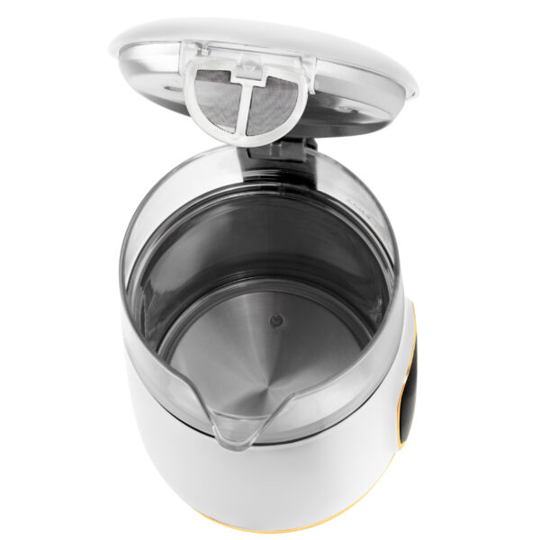 Adler Kettle with LED Display | AD 1305 | Electric | 2200 W | 1.7 L | Plastic | 360° rotational base | White/Gold - Image 5