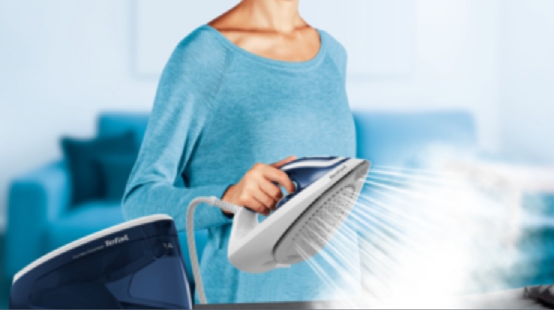 TEFAL | Express Essential Steam Station | SV6116E0 | 2200 W | 1.4 L | 5 to 6 bar | Auto power off | Vertical steam function | Calc-clean function | White/ Blue - Image 7