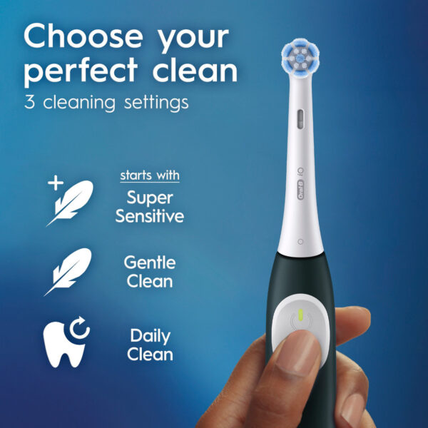 Oral-B Electric Toothbrush with Pressure sensor | iO2 | Rechargeable | For adults | Number of brush heads included 2 | Number of teeth brushing modes 3 | Forest Green - Image 7
