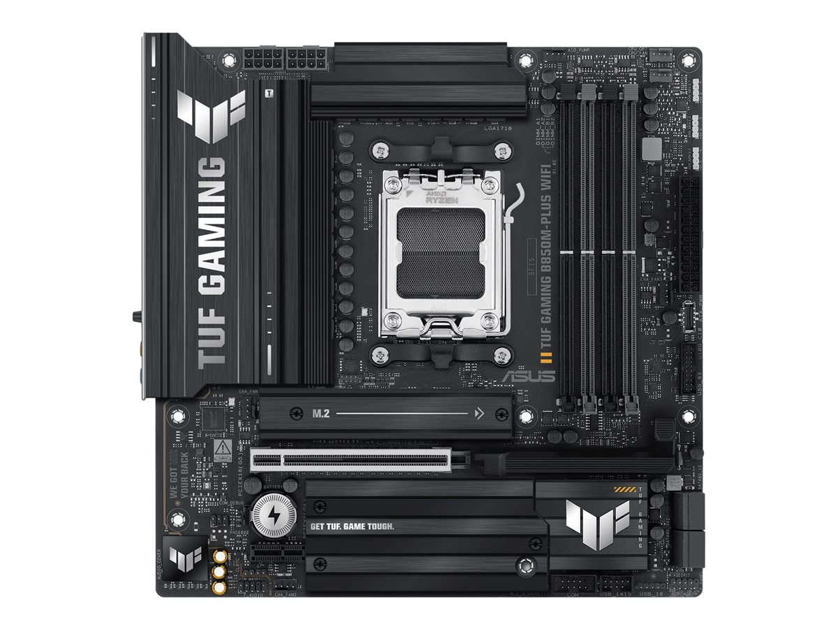 Asus TUF GAMING B850M-PLUS WIFI | Processor family AMD | Processor socket AM5 | DDR5 | Supported hard disk drive interfaces M.2, SATA | Number of SATA connectors 4 - Image 2