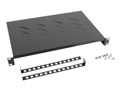 Lanberg 19" fixed shelf 1U/483x300mm, max load capacity up to 25kg | AK-1004-B | Black