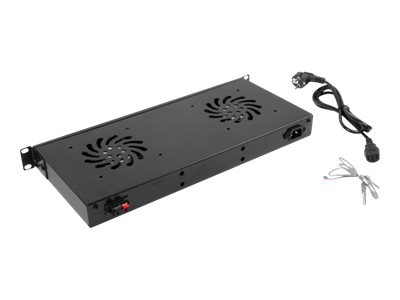 Lanberg 19" fan unit/ventilation panel with LCD 2 fans + thermostat 230V | AK-1502-B | Black - Image 4