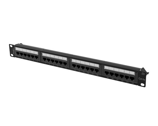 Lanberg | Patch Panel 24 port 1U 19" CAT.6A UTP | PPUA-1024-B | Black