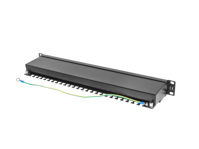 Lanberg | Patch Panel 24 Port 1U 19" CAT.5E FT with Cable Organizer Shielded | PPS5-1024-B | Black - Image 3