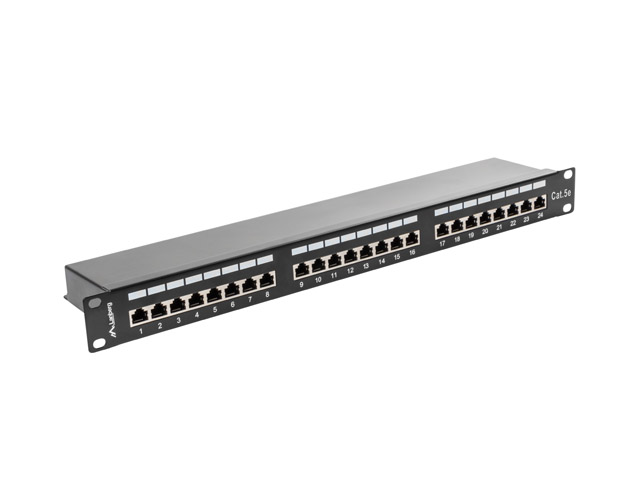 Lanberg | Patch Panel 24 Port 1U 19" CAT.5E FT with Cable Organizer Shielded | PPS5-1024-B | Black - Image 5