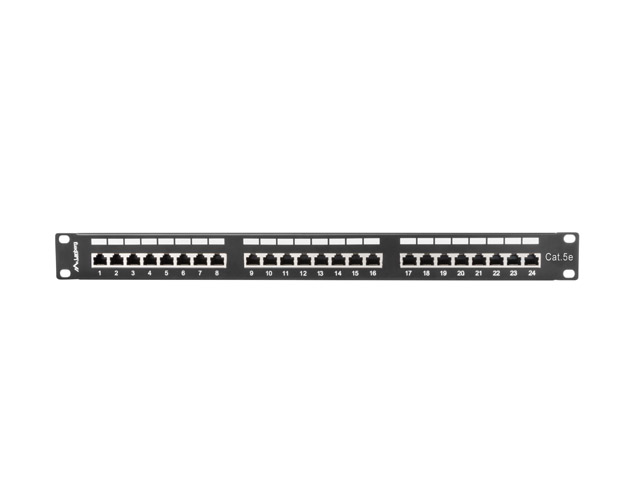 Lanberg | Patch Panel 24 Port 1U 19" CAT.5E FT with Cable Organizer Shielded | PPS5-1024-B | Black - Image 8
