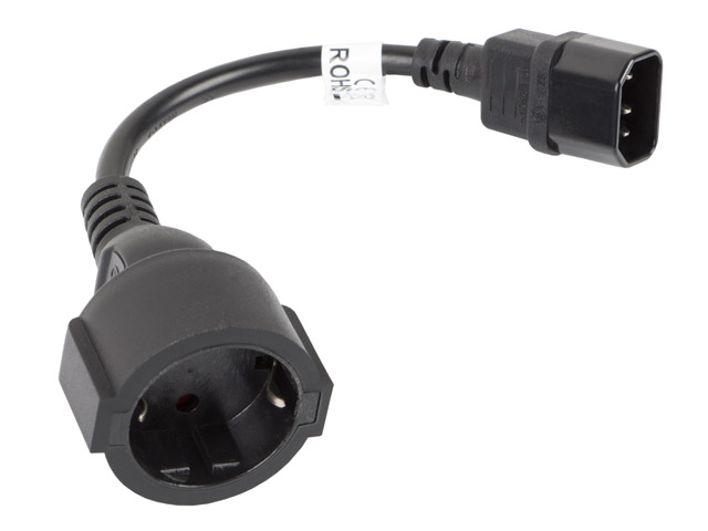 Lanberg | IEC 320 C14 to Schuko Adapter Cable for UPS | CA-C14E-10CC-0018-BK - Image 3