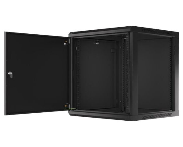 Lanberg | Rack cabinet 19" wall-mount 12U/600x600 for self-assembly with metal door (flat pack) | WF01-6612-00B | Black