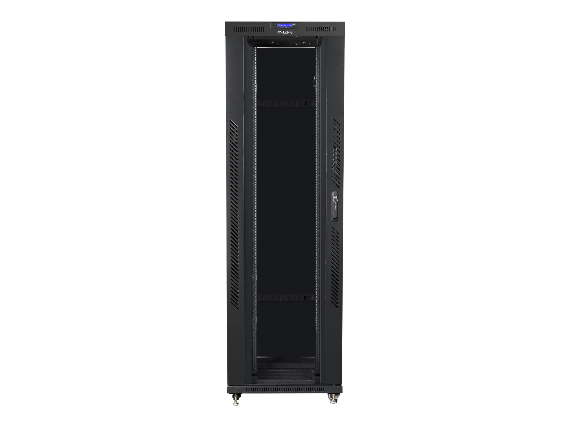 Lanberg | Rack cabinet 19" free-standing 42U/800x1200 (flat pack) with glass door, LCD | FF01-8242-12BL | Black - Image 2