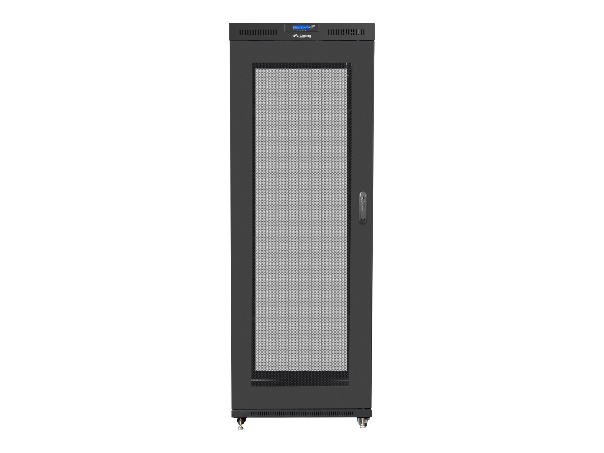 Lanberg | Rack cabinet 19" free-standing 42U/800x1000 (flat pack) with mesh door, LCD | FF01-8042-23BL | Black - Image 2